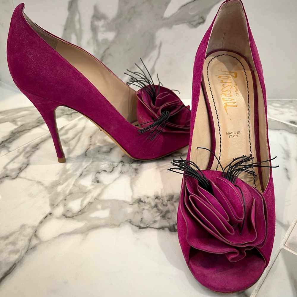 Pink Suede Heels by Jerome Rousseau